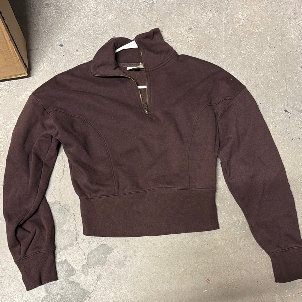 Brown Quarter-Zip Pullover
